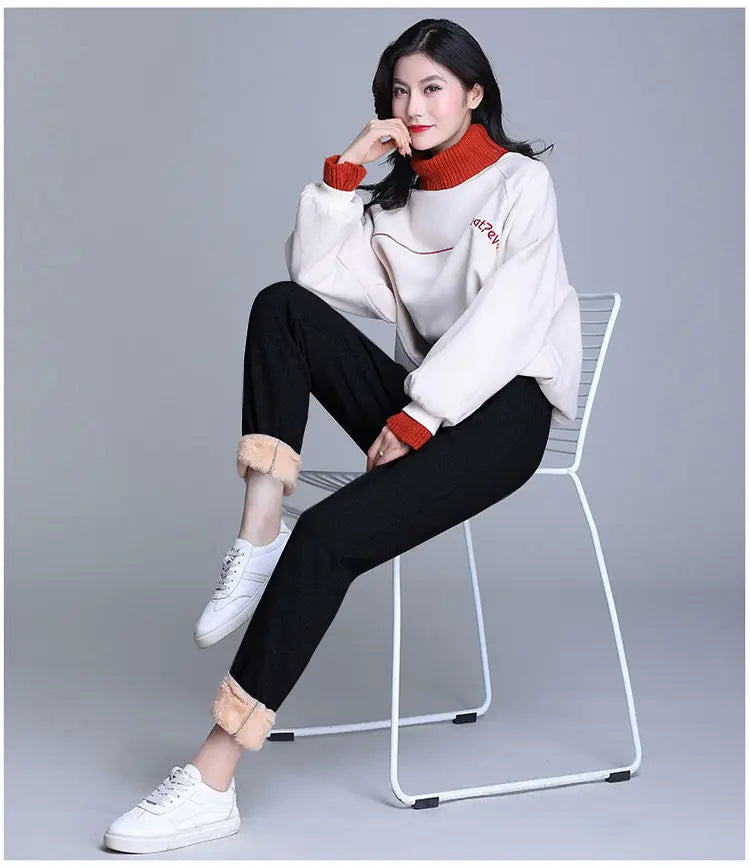 Pantalón Térmico Mujer Forro Fleece – Invierno Casual Slim