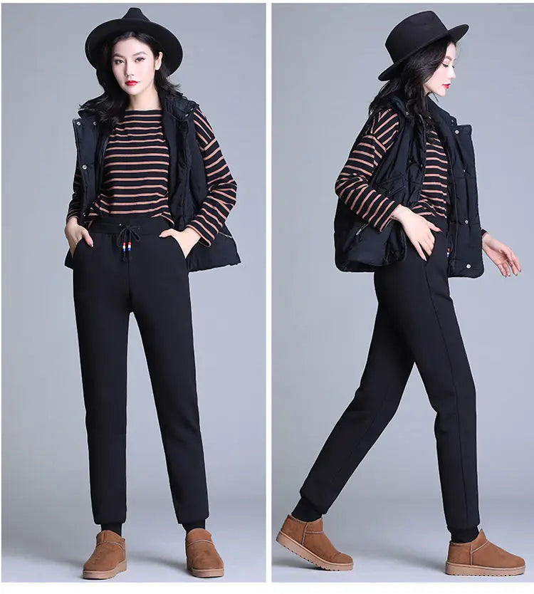 Pantalón Térmico Mujer Forro Fleece – Invierno Casual Slim