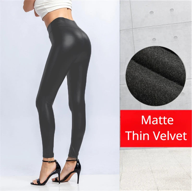 Leggings de Cuero PU Invierno Mujer – Skinny High Waist