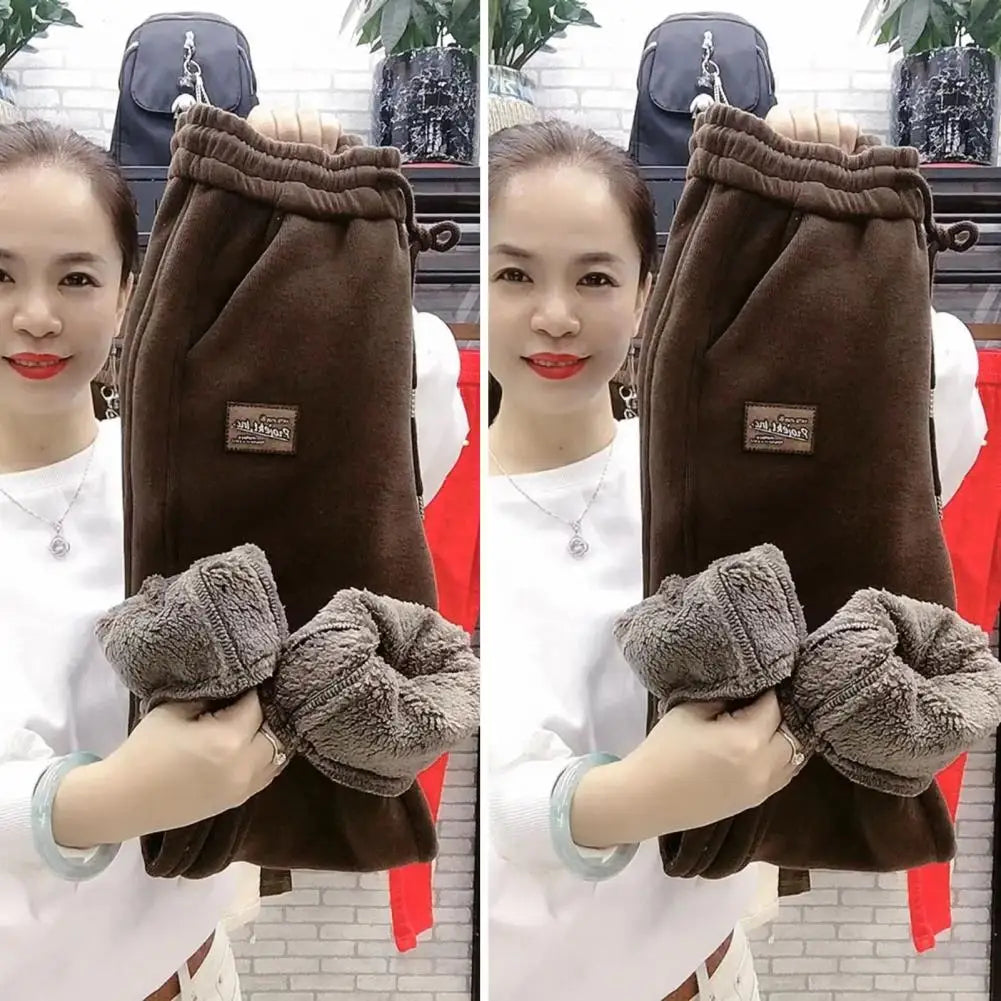 Pantalón Deportivo Térmico Mujer Afelpado – Cintura Alta con Bolsillos