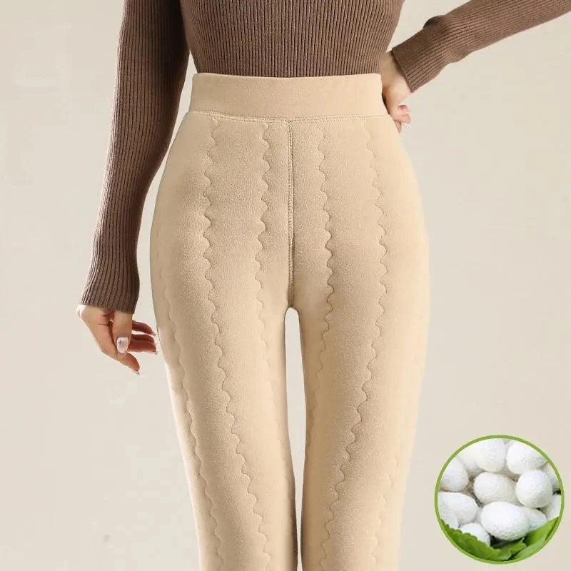 Leggings Térmicos Mujer de Cintura Alta – Afelpados, Cálidos y Ajuste Slim para Invierno