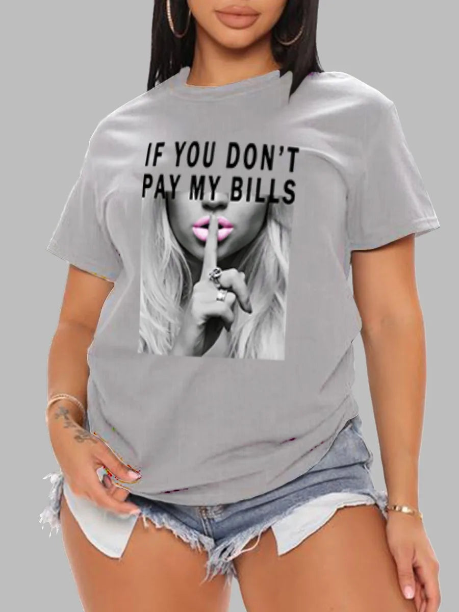 Camiseta Mujer Estilo Street Fashion Manga Corta Suelta y Oversize