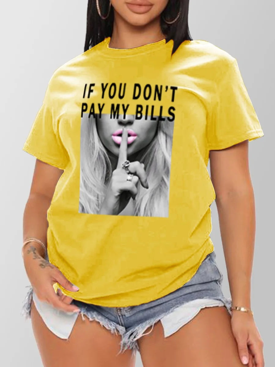 Camiseta Mujer Estilo Street Fashion Manga Corta Suelta y Oversize