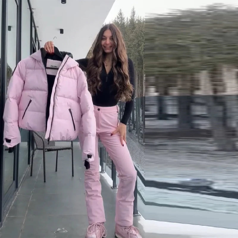 Conjunto de Invierno para Mujer – Chaqueta y Pantalón Impermeable y Cortaviento 2025