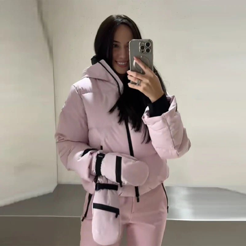 Conjunto de Invierno para Mujer – Chaqueta y Pantalón Impermeable y Cortaviento 2025