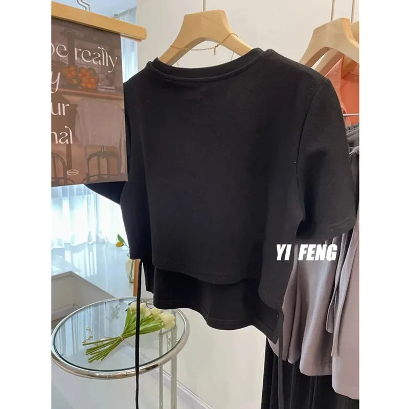 Camiseta Corta de Mujer Estilo Clásico – Manga Corta y Corte Suelto