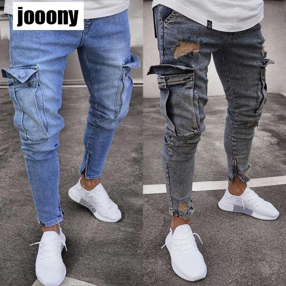 Jeans Streetwear Baggy con Bolsillos de Mezclilla – Pantalón Casual para Hombre
