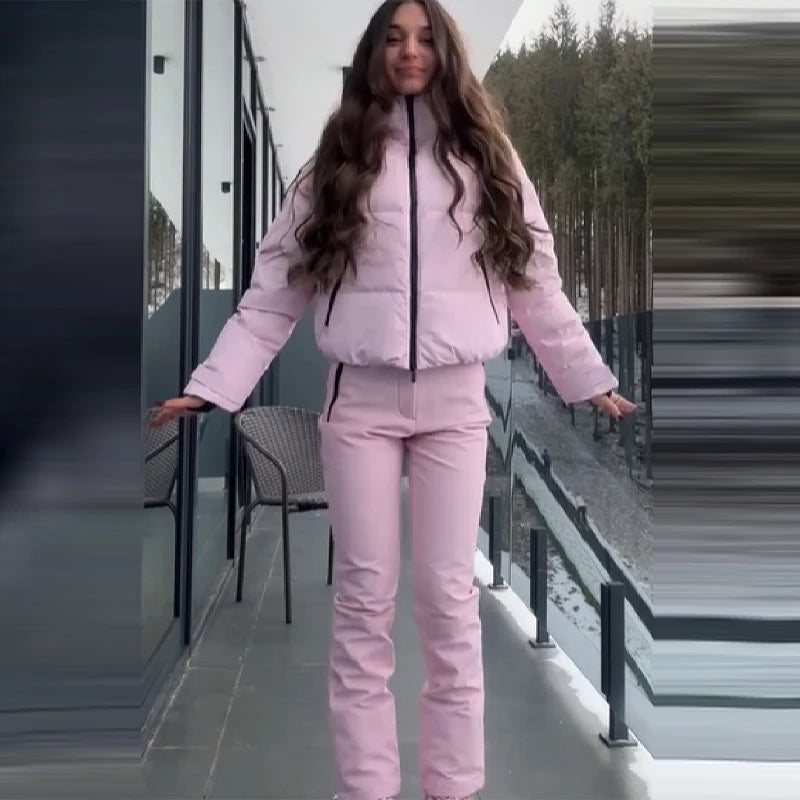 Conjunto de Invierno para Mujer – Chaqueta y Pantalón Impermeable y Cortaviento 2025