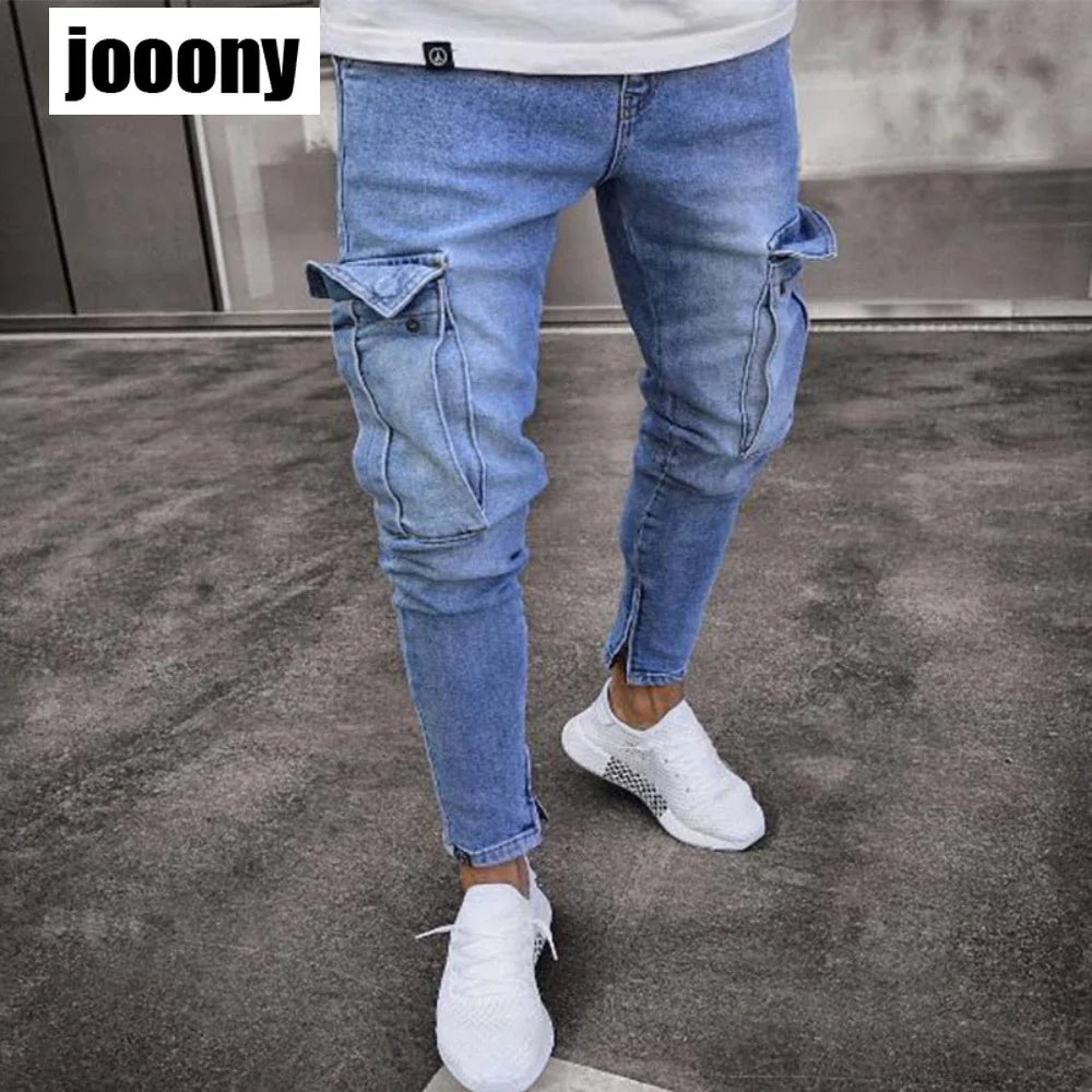 Jeans Streetwear Baggy con Bolsillos de Mezclilla – Pantalón Casual para Hombre
