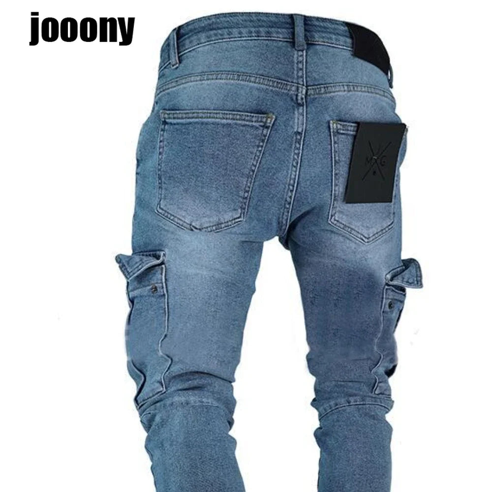 Jeans Streetwear Baggy con Bolsillos de Mezclilla – Pantalón Casual para Hombre
