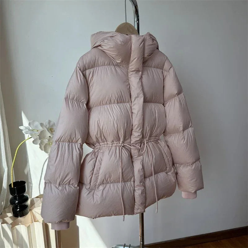 Chamarra puffer de invierno para mujer con capucha