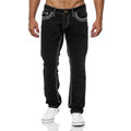 Jeans Rectos para Hombre de Mezclilla – Estilo Casual Streetwear, Negro y Azul Claro