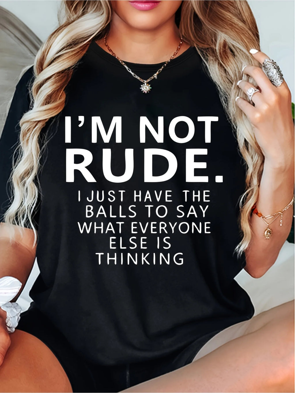 Camiseta de Mujer “I’m Not Rude” – Estilo Casual con Estampado